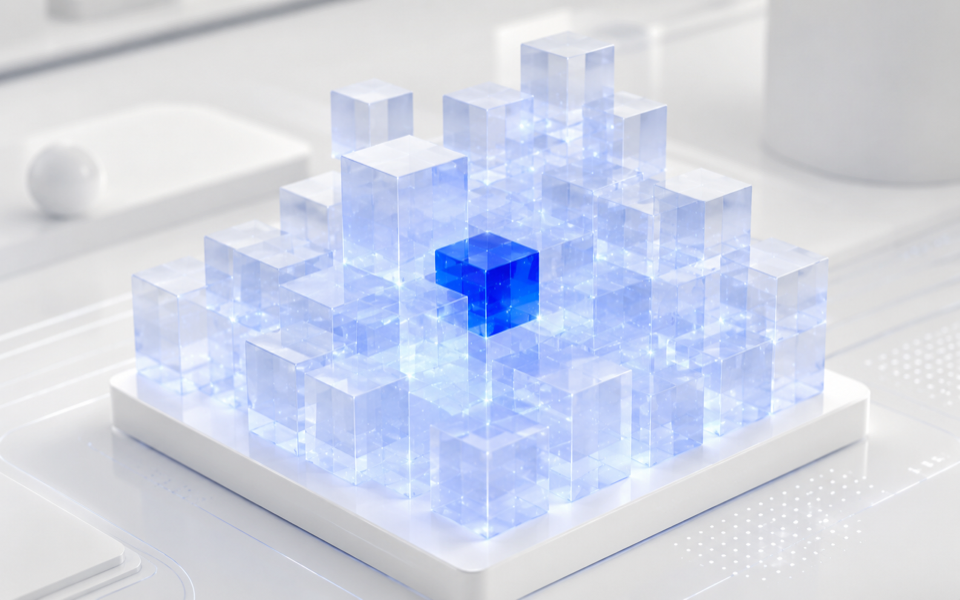 A data center hall lit along its server aisles